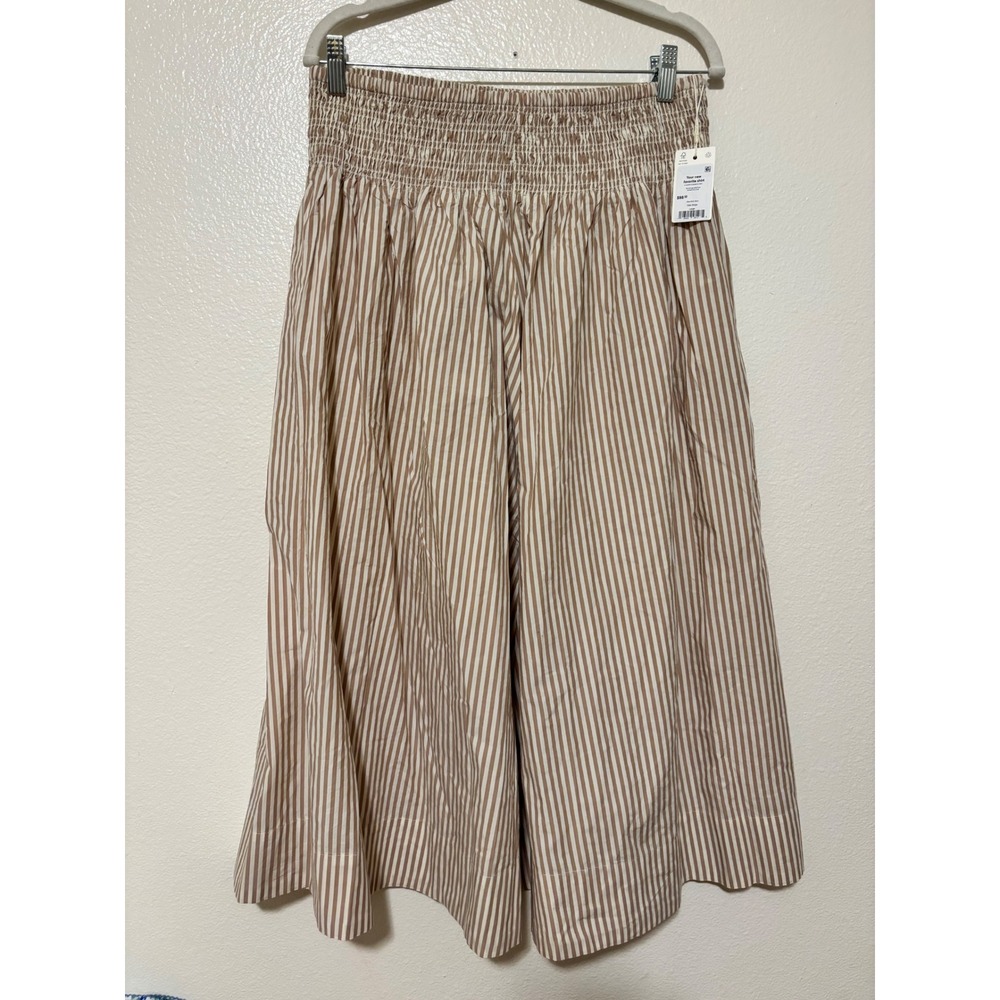Marine layer skirt women stripes comfortable size L brown beige NWT